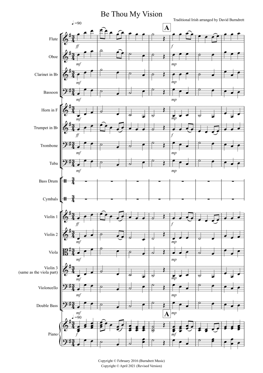 Be Thou My Vision for School Orchestra (arr. David Burndrett)