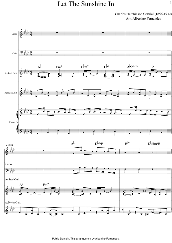 Let The Sunshine In - Score Only (arr. Albertino Fernandes)