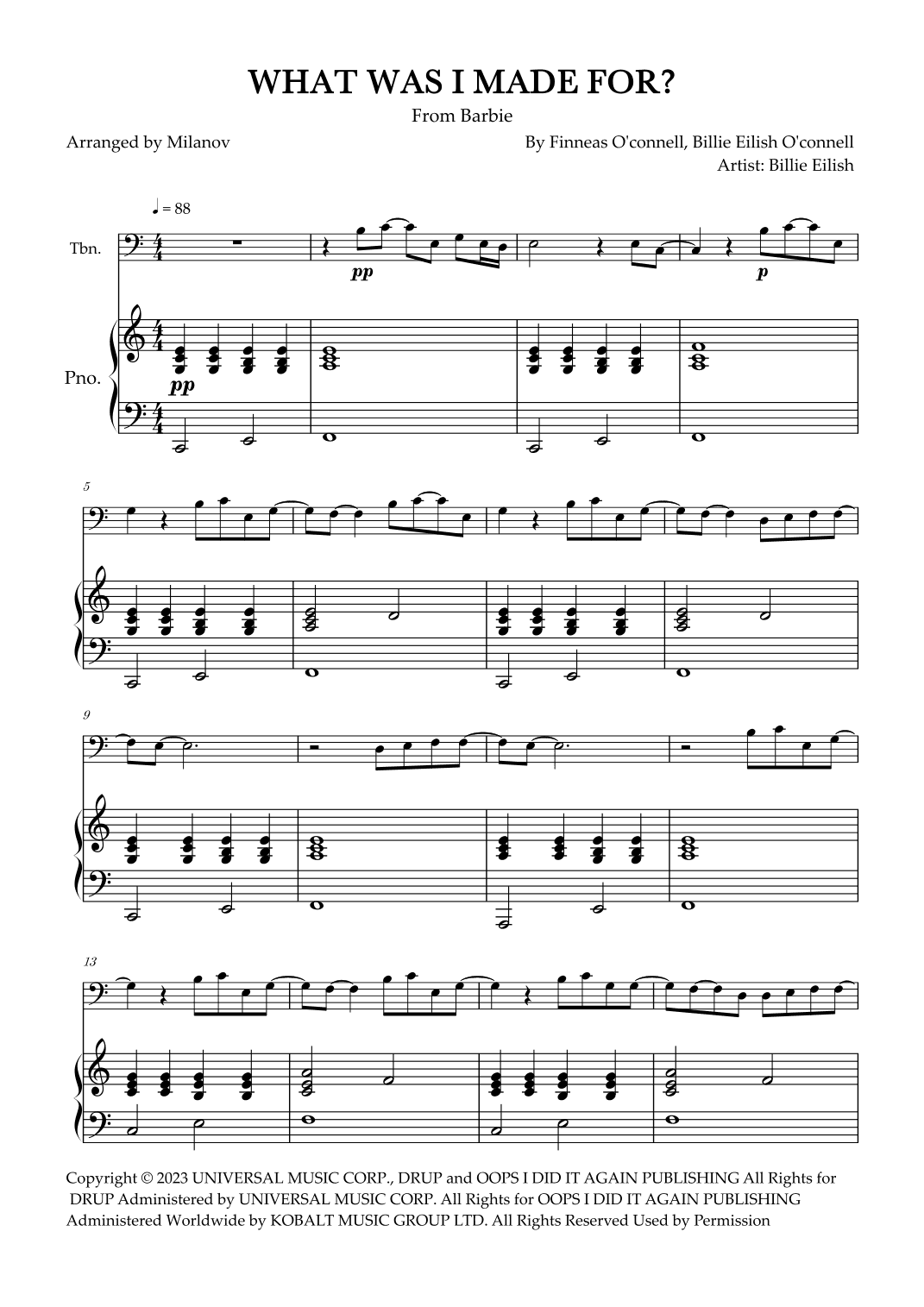 What Was I Made For? (arr. Milanov)