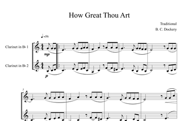 How Great Thou Art (Clarinet Duet) (arr. B. C. Dockery)
