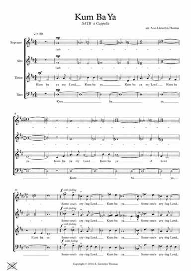 Kum Ba Ya  -  SATB, A Cappella (arr. Alan Llewelyn Thomas)