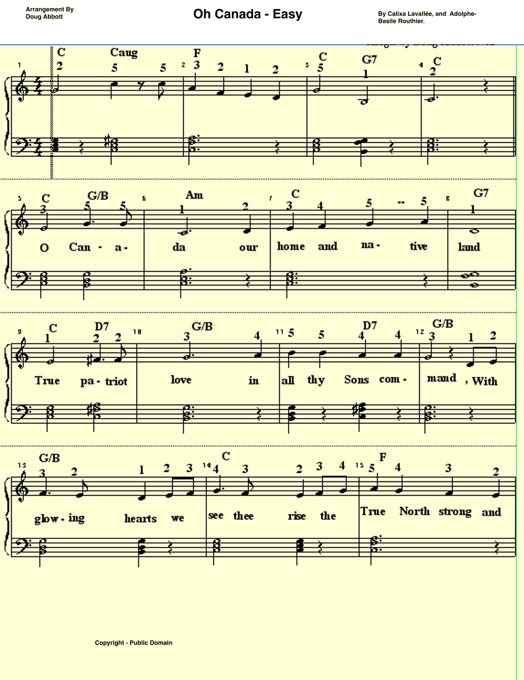 O Canada - Intermediate/Easy (arr. Doug Abbott)