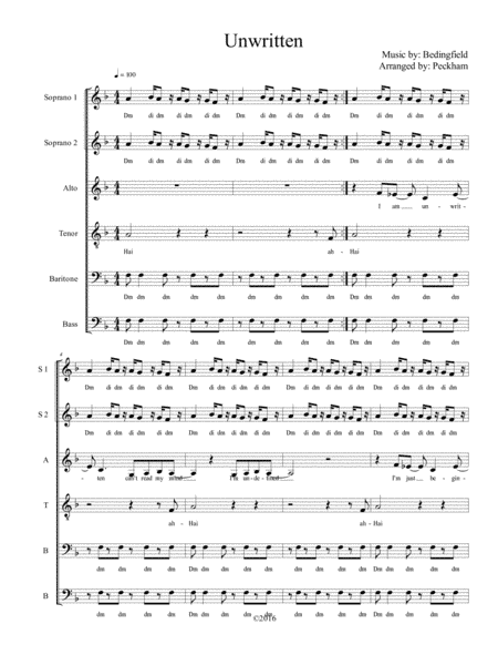 Unwritten (arr. Jeff Peckham)