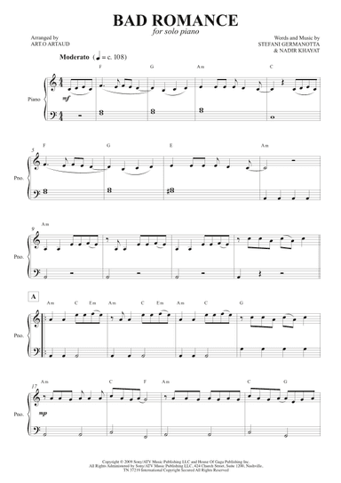 Bad Romance (arr. Art.o Artaud)