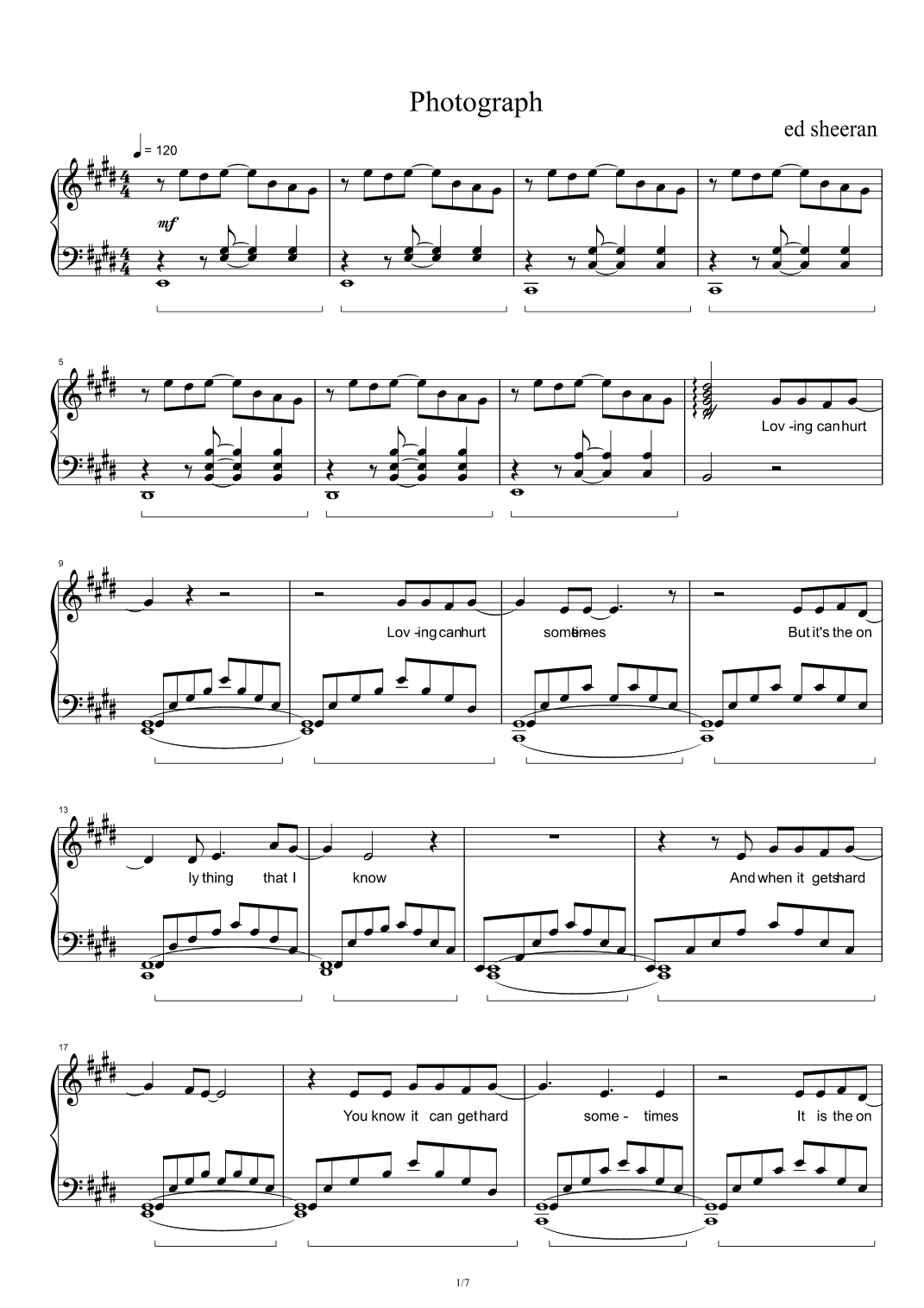 Photograph (arr. Ed Sheeran)