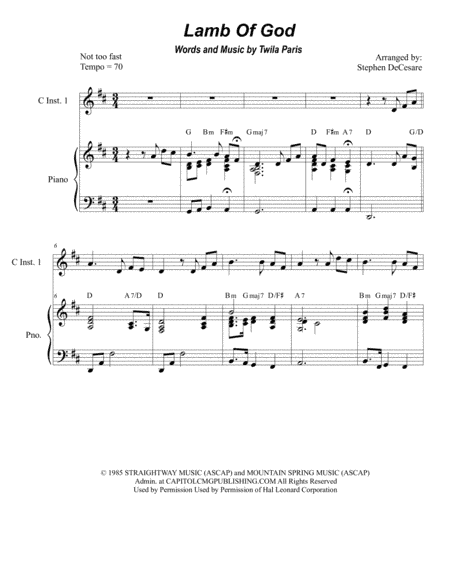 Lamb Of God (arr. Stephen DeCesare)