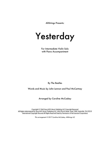 Yesterday (arr. Caroline McCaskey)