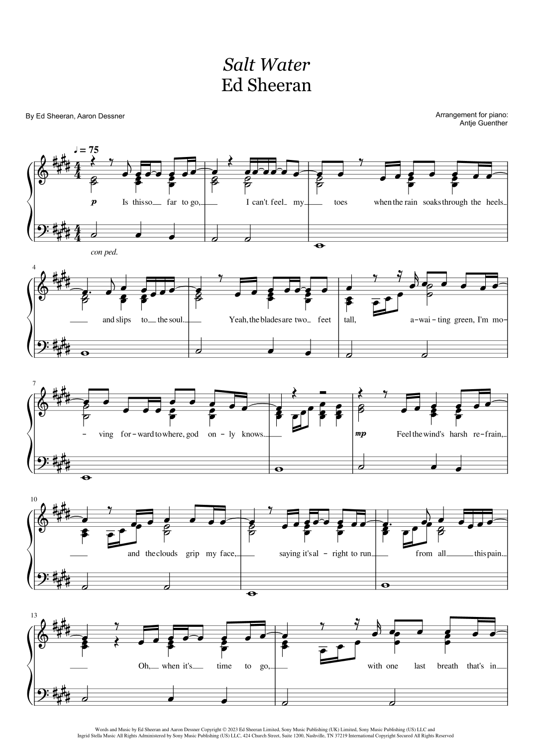 Salt Water (arr. Antje Günther)