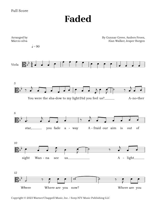Faded (arr. Márcio Silva)