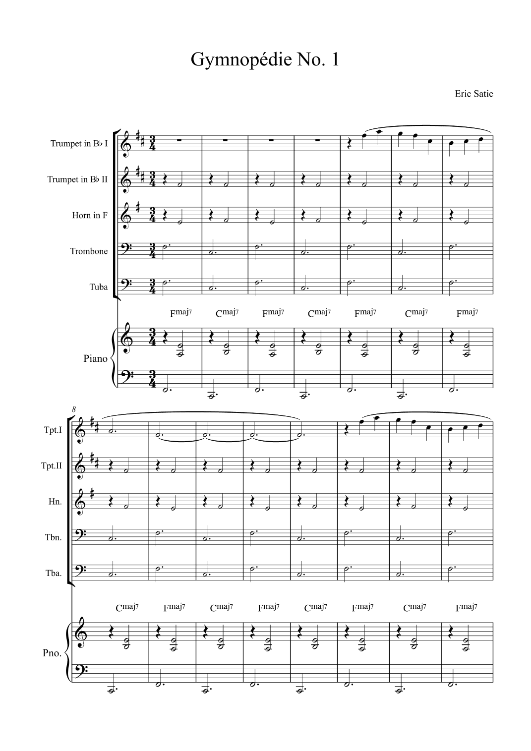 Gymnopédie No. 1 (arr. Alex Nunes Rodrigues)