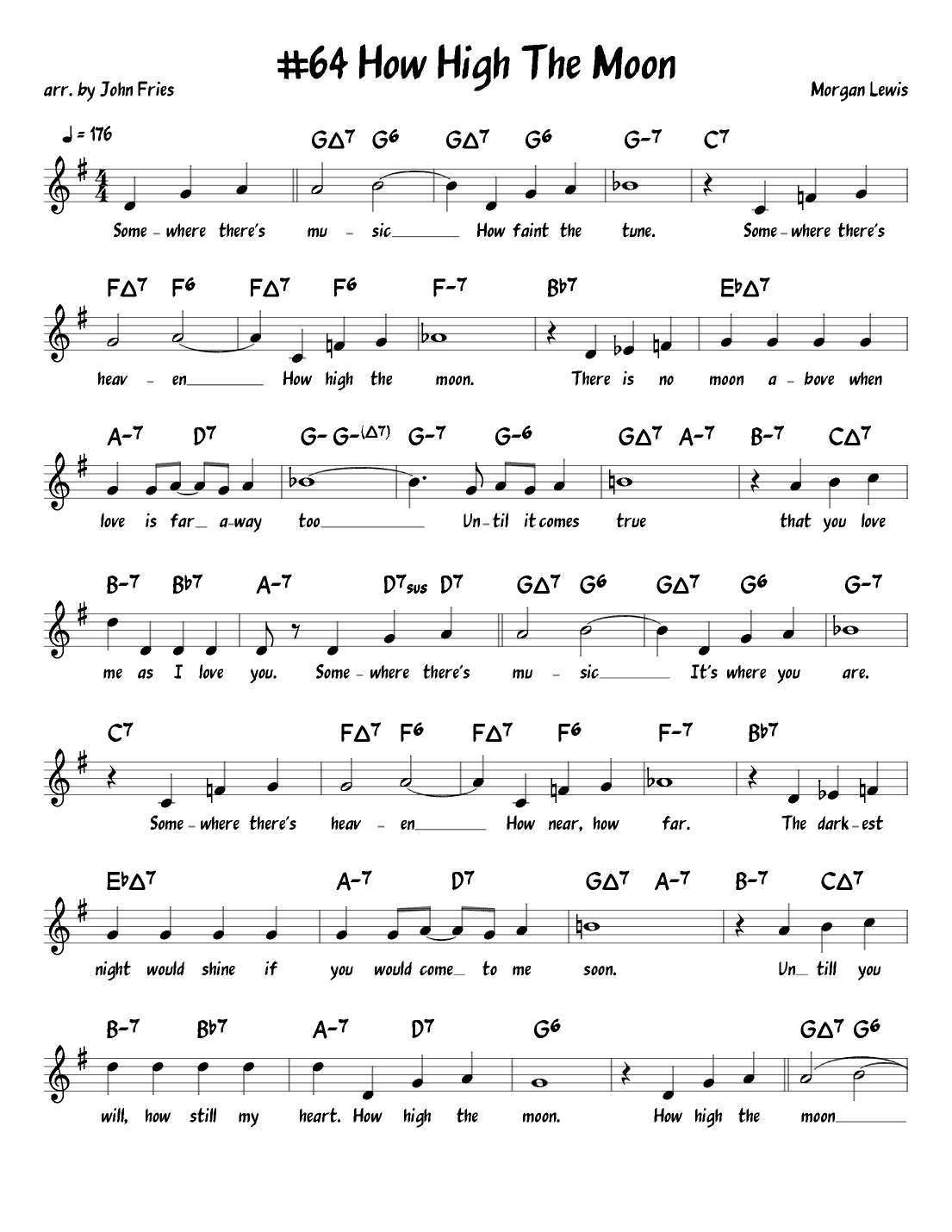 How High The Moon (arr. John Fries)