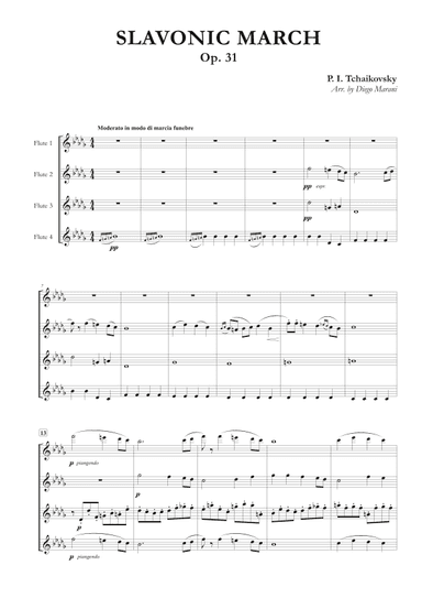 Slavonic March for Flute Quartet (arr. Diego Marani)