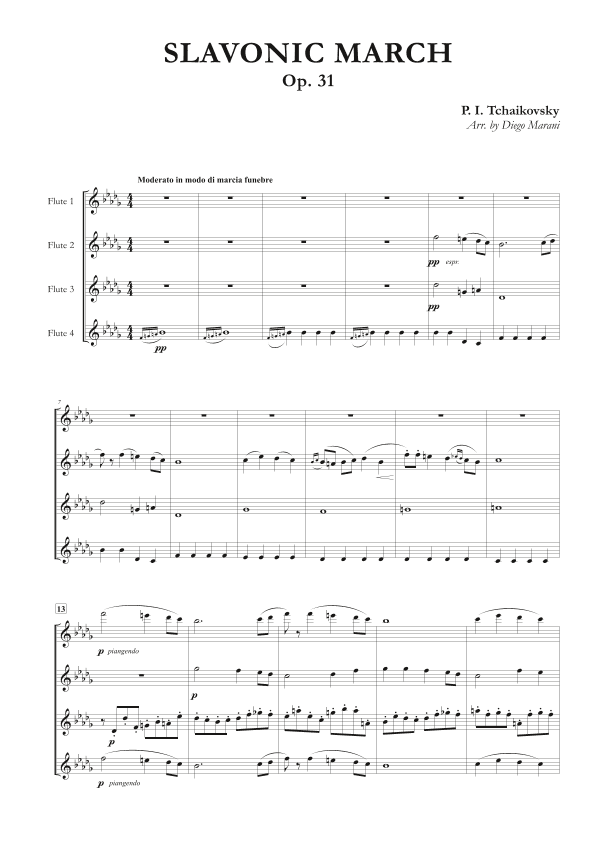 Slavonic March for Flute Quartet (arr. Diego Marani)
