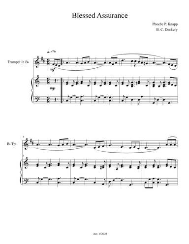 Blessed Assurance (Trumpet Solo with Piano Accompaniment) (arr. B. C. Dockery)