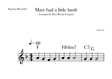 Mary had a little lamb (arr. Davi Rocha Campos)