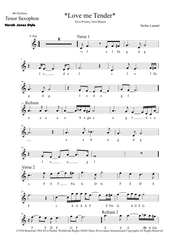 Love Me Tender (arr. Stefan Lamml)