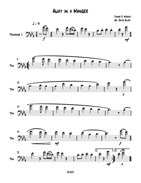 Away in a Manger (Trombone solo) (arr. Dave Slack)