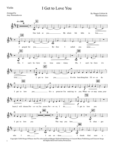 I Get To Love You (arr. Amy Warmenhoven)