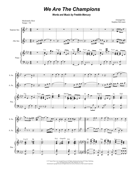 We Are The Champions (arr. Stephen DeCesare)