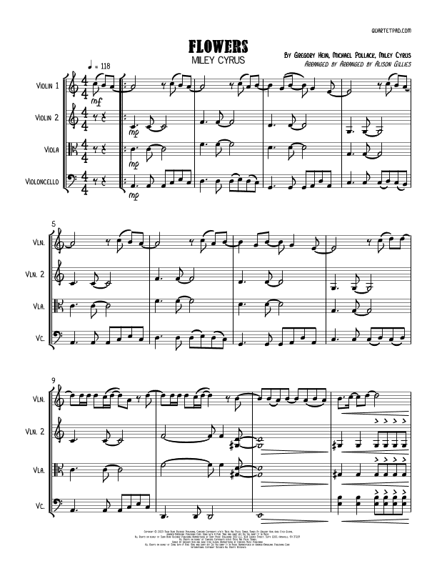 Flowers (arr. Alison Gillies)