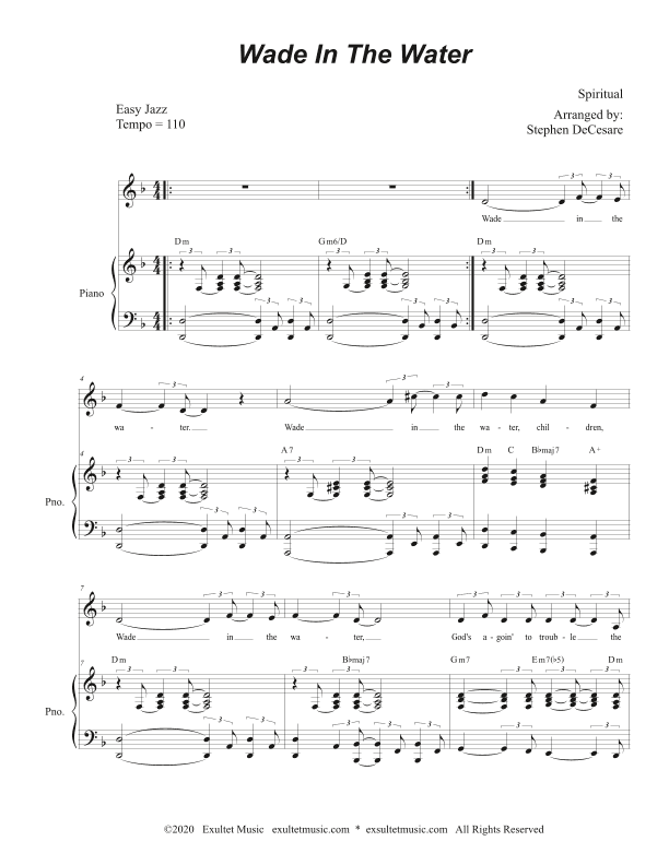 Wade In The Water (for Unison choir) (arr. Stephen DeCesare)