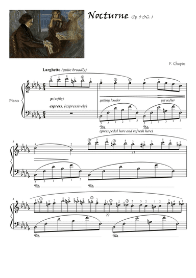 Nocturne Op. 9 No. 1 (Chopin) | Piano Advanced with note names, finger guides & meanings of terms (arr. Published Harmony Valarie)