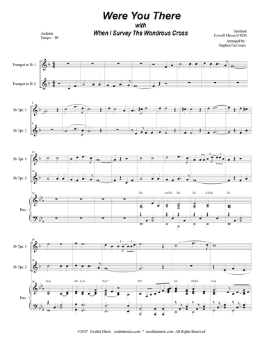 Were You There (with "When I Survey The Wondrous Cross") (Duet for Bb-Trumpet) (arr. Stephen DeCesare)