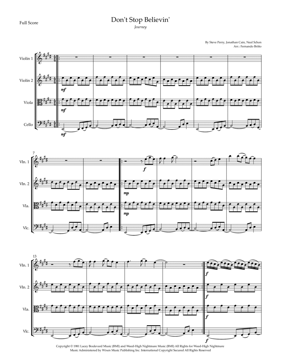 Don't Stop Believin' (arr. Fernando Britto)