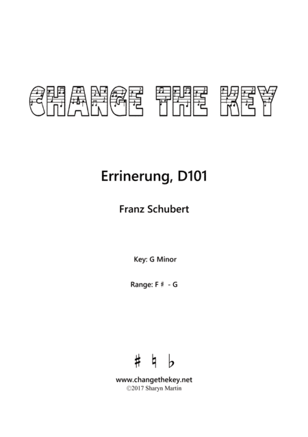 Errinerung, D101 - G Minor (arr. Change the Key)