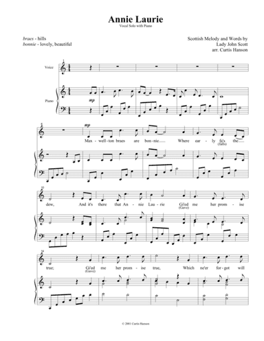 Annie Laurie (arr. Curtis Hanson)