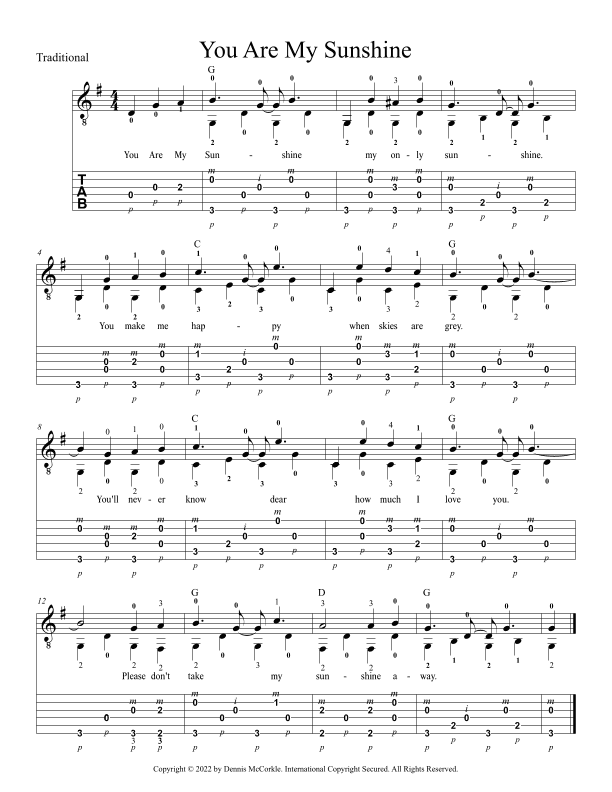You Are My Sunshine (arr. Dennis McCorkle)