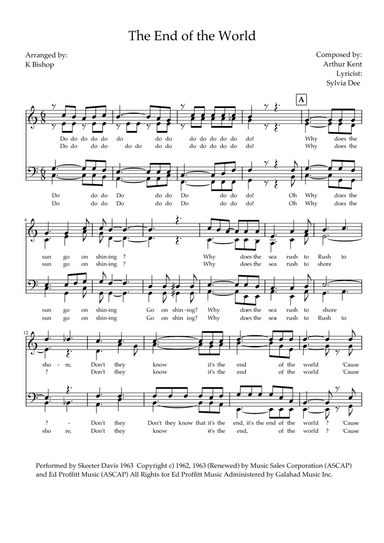 The End Of The World (arr. K Bishop)