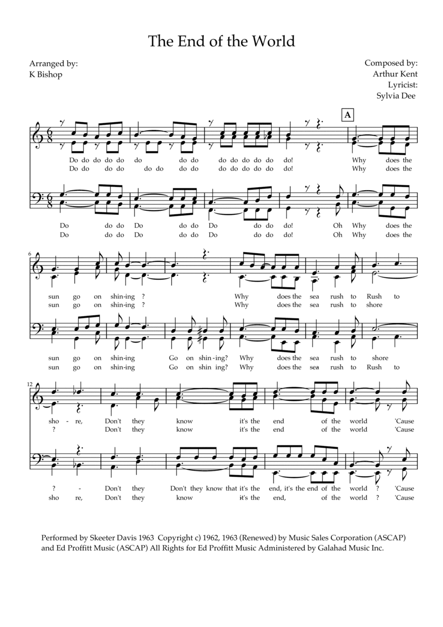 The End Of The World (arr. K Bishop)