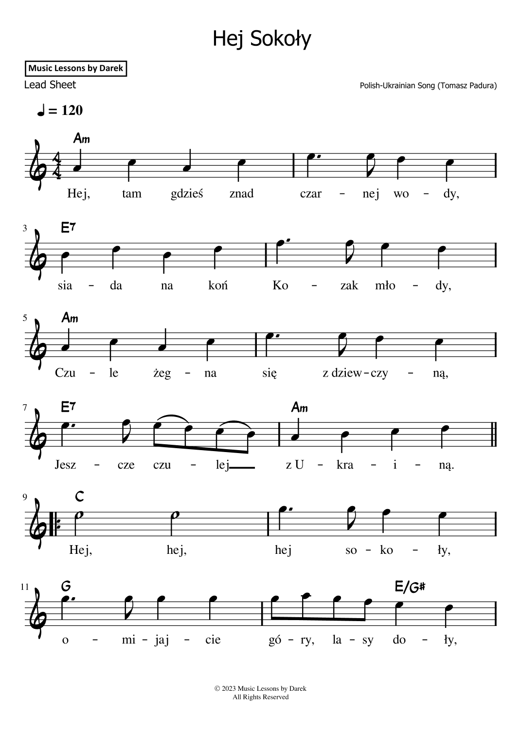 Hej Sokoly (Hey Falcons) [LEAD SHEET] (arr. Darek)