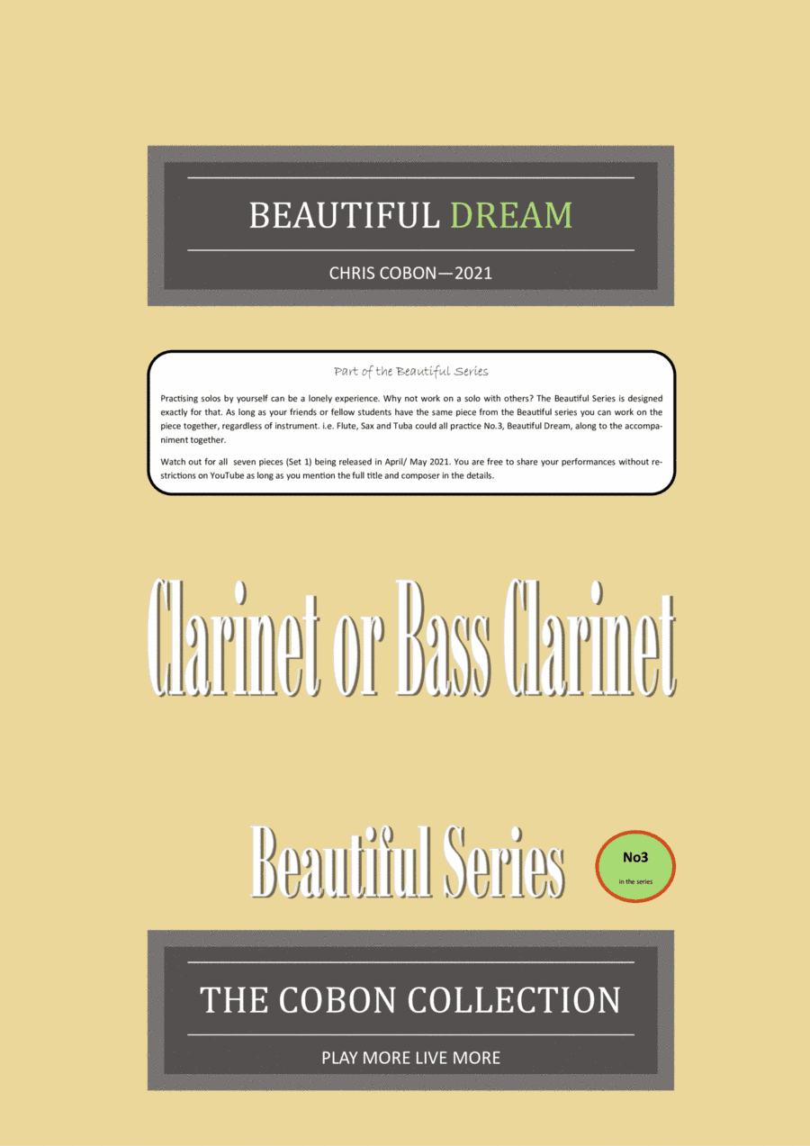 No.3 Beautiful Dream (Clarinet or Bass Clarinet)