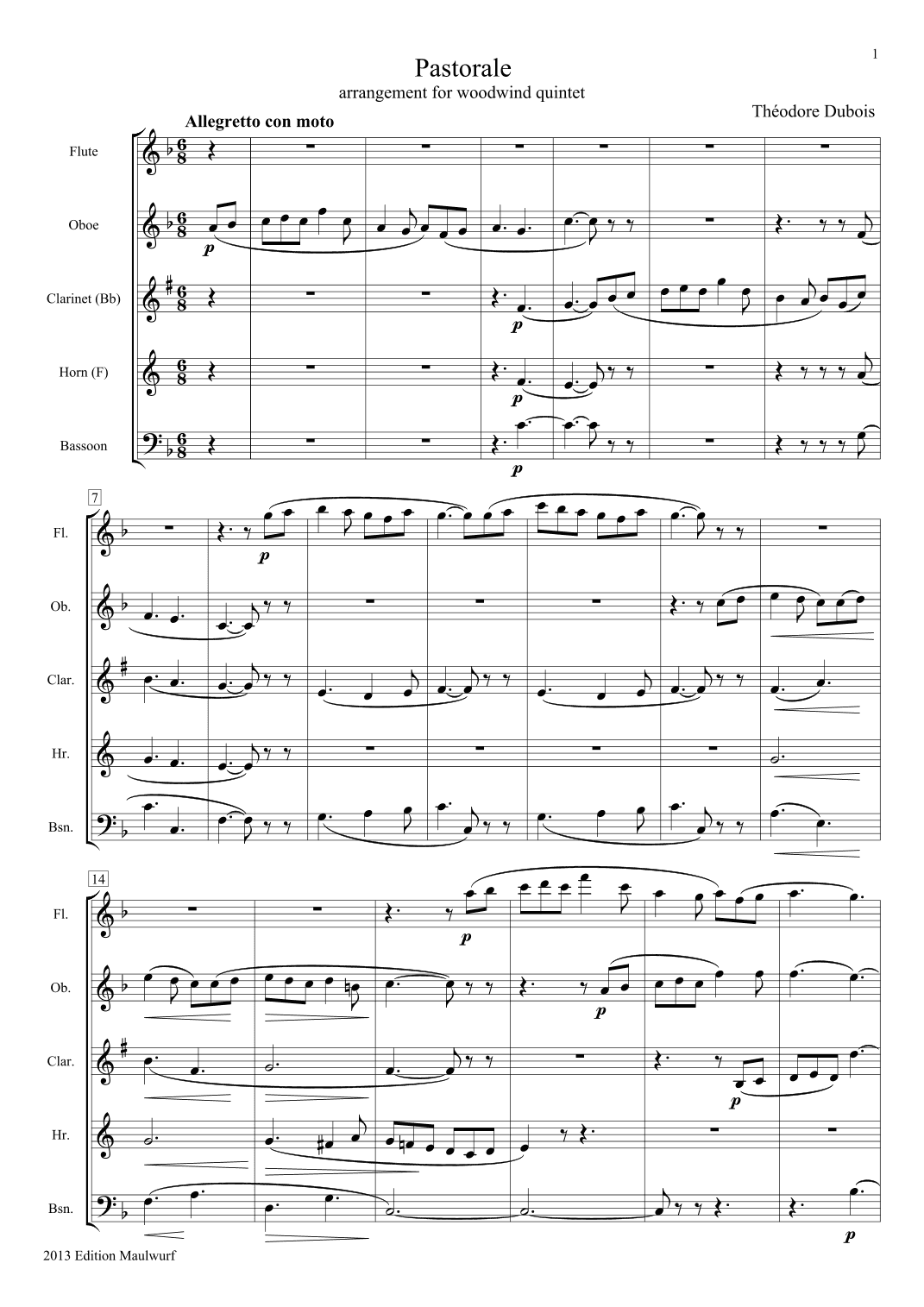 Pastorale (arr. Edition Maulwurf)