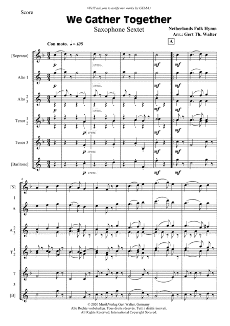We Gather Together (arr. Gert Th. Walter)