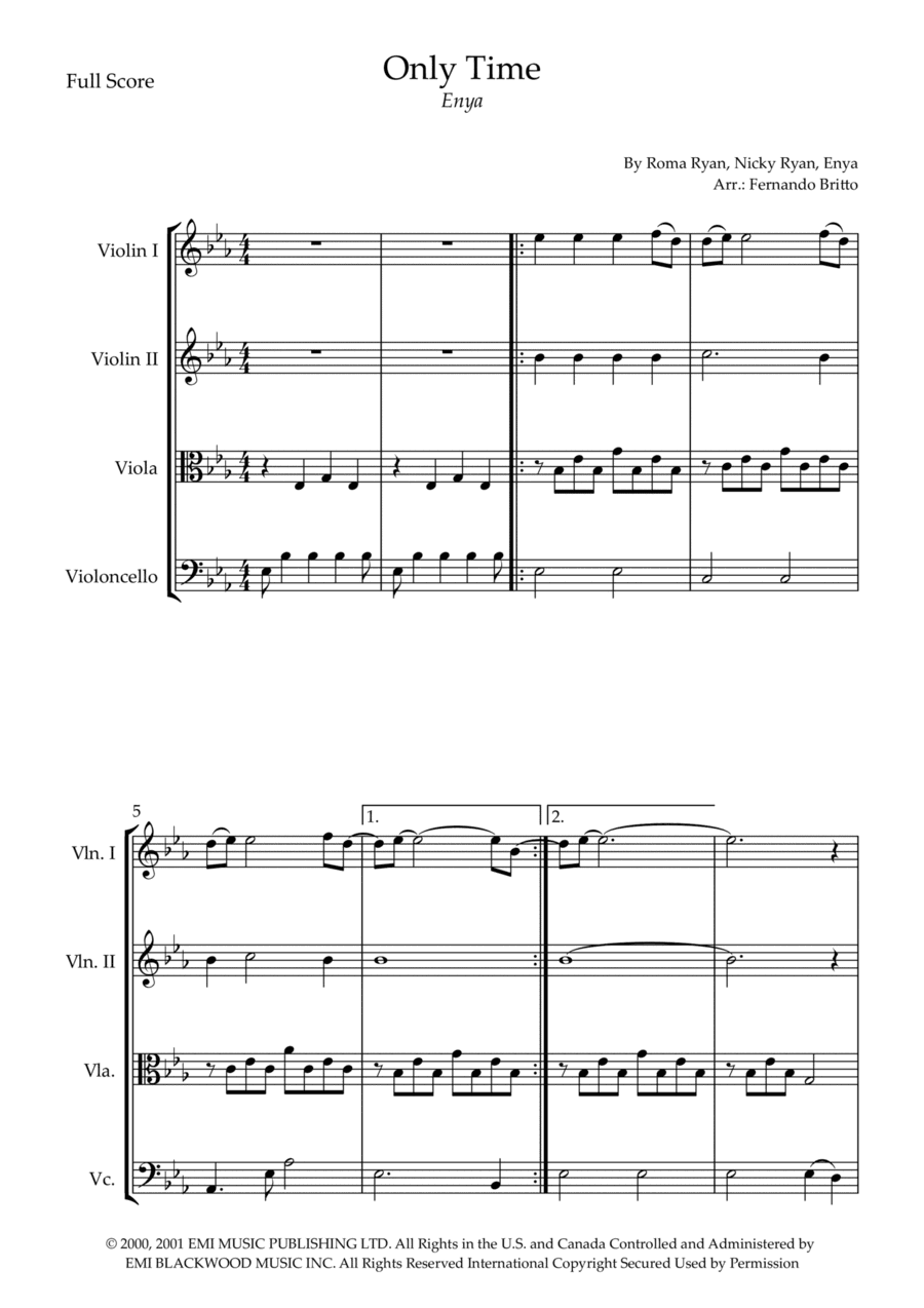 Only Time (arr. Fernando Britto)