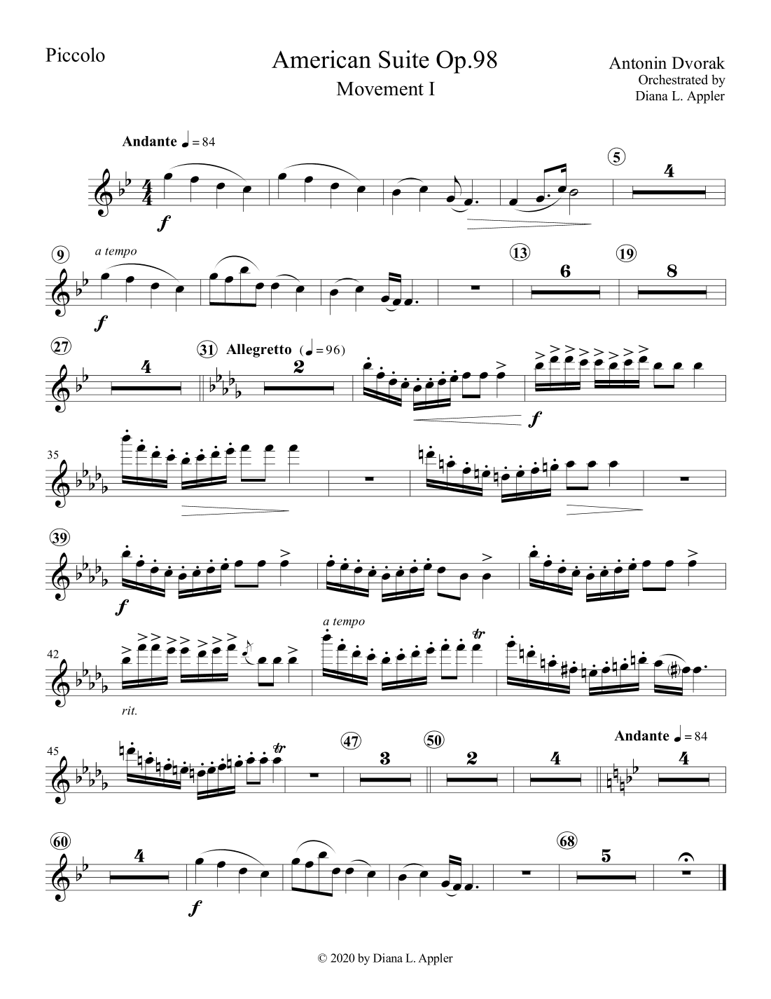 American Suite Opus 98 (arr. Diana L. Appler)
