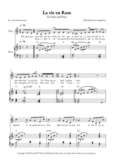 La Vie En Rose (arr. Tom Drummond)