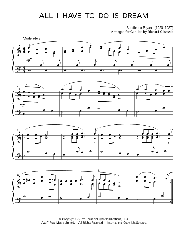 All I Have To Do Is Dream (arr. Richard Giszczak)