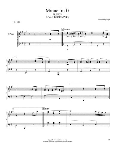 Minuet In G, Op. 10, No. 2 (arr. Hajii Moises)