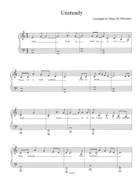Unsteady (arr. Diane M. McGahee)