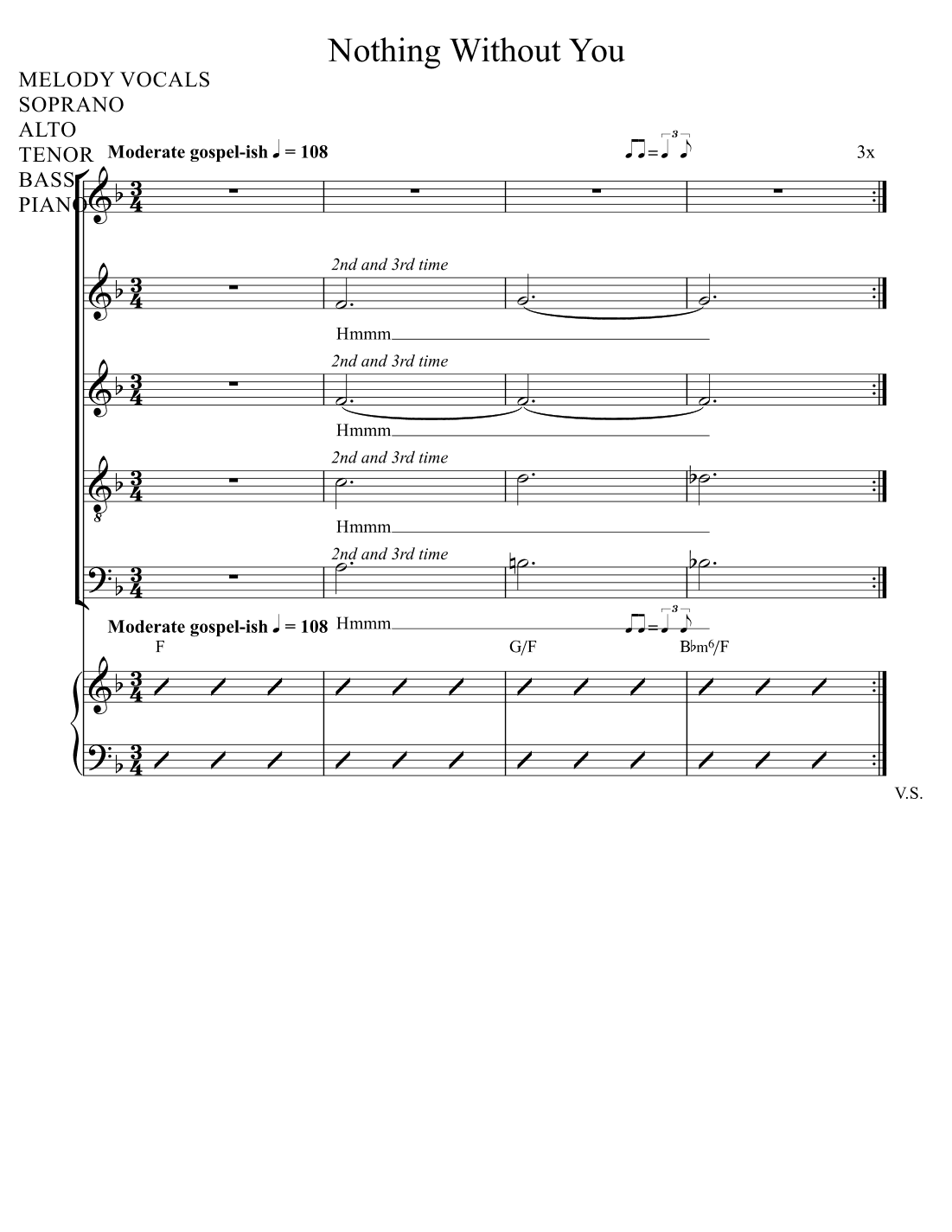 Nothing Without You (arr. Dagmar van Wijngaarden)