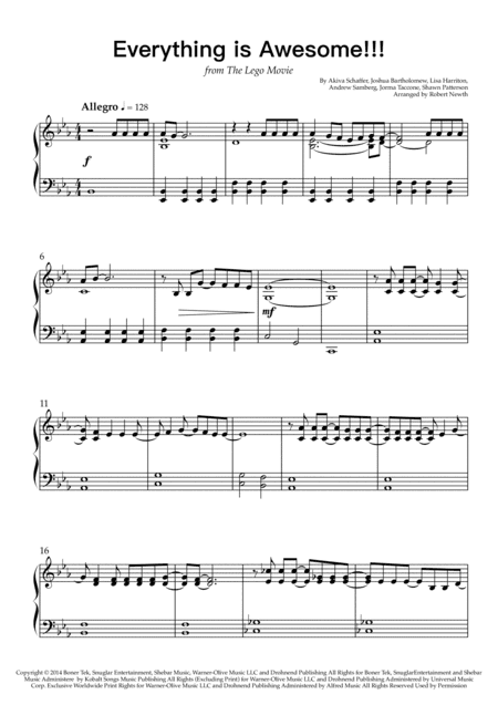 Everything Is Awesome (awesome Remixx!!!) (arr. Robert Newth)