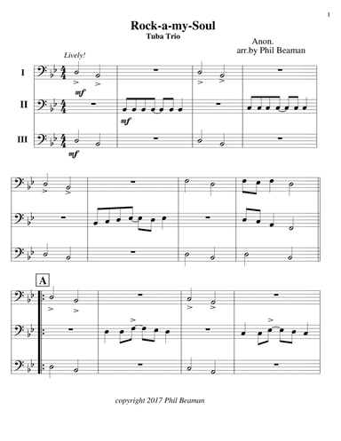 Rock-a-my-Soul - Tuba trio (arr. Phil Beaman)