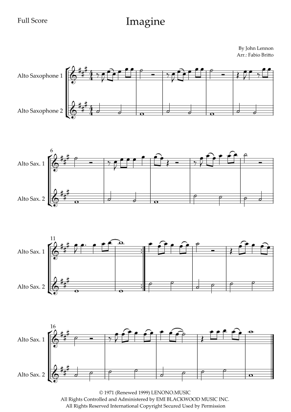 Imagine (arr. Fabio Britto)