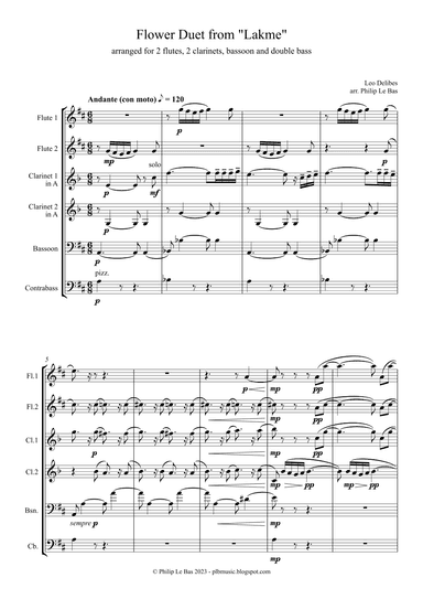 Flower Duet (arr. P Le Bas) (arr. Philip Le Bas)