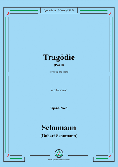 Schumann-Tragodie,Op.64 No.3(Part II),in e flat minor,for Voice and Piano (arr. Open Cloud)