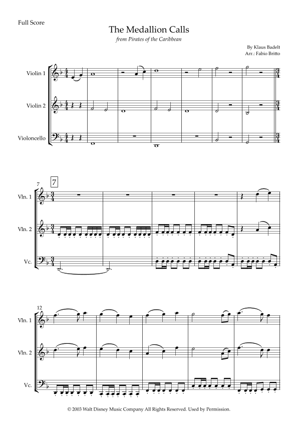 The Medallion Calls (arr. Fabio Britto)